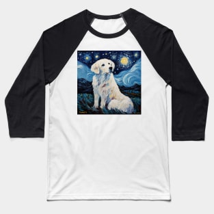 Kuvasz Painted in Starry Night style Baseball T-Shirt